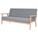 sofasæt 3 dele stof lysegrå