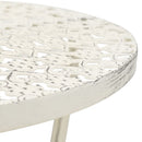 bistrobord i vintagestil rund metal 40 x 70 cm hvid