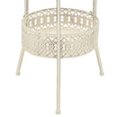 bistrobord i vintagestil rund metal 40 x 70 cm hvid