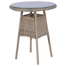 bistrosæt 3 dele med hynder polyrattan brun