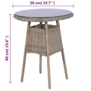 bistrosæt 3 dele med hynder polyrattan brun