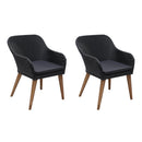 havestole med hynder 2 stk. polyrattan sort