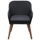 havestole med hynder 2 stk. polyrattan sort