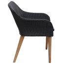 havestole med hynder 2 stk. polyrattan sort