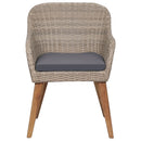 havestole med hynder 2 stk. polyrattan brun