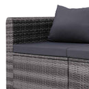 havesofasæt i 3 dele med hynder polyrattan grå