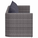 havesofasæt i 4 dele med hynder polyrattan grå