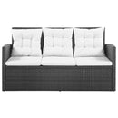 haveloungesæt 5 dele med hynder polyrattan sort