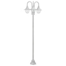 havestolpelampe E27 220 cm aluminium 3 lanterner hvid