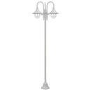 havestolpelampe E27 220 cm aluminium 3 lanterner hvid