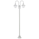 havestolpelampe E27 220 cm aluminium 2 lanterner hvid