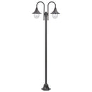havestolpelampe E27 220 cm aluminium 2 lanterner bronzefarvet