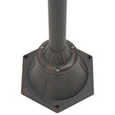 havestolpelampe E27 220 cm aluminium 2 lanterner bronzefarvet