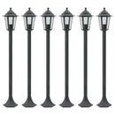 havestolpelamper 6 stk. E27 110 cm aluminium mørkegrøn