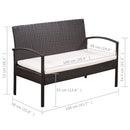 haveloungesæt 5 dele med hynder polyrattan brun