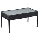 haveloungesæt 5 dele med hynder polyrattan sort