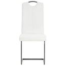spisebordsstole med cantilever 4 stk. stof hvid