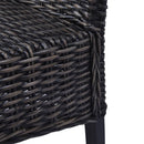 spisebordsstole 2 stk. kubu-rattan og mahognitræ sort