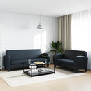sofasæt 2 dele kunstlæder sort