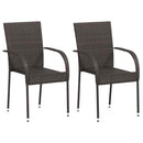 havestole 2 stk. stabelbare polyrattan brun