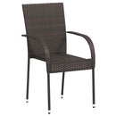 havestole 2 stk. stabelbare polyrattan brun