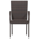 havestole 2 stk. stabelbare polyrattan brun