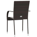 havestole 2 stk. stabelbare polyrattan brun