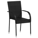 stabelbare havestole 2 stk. polyrattan sort