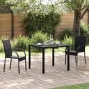 stabelbare havestole 2 stk. polyrattan sort