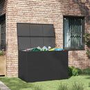 udendørs opbevaringskasse 150x100x100 cm polyrattan sort