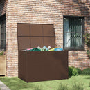 udendørs opbevaringskasse 150x100x100 cm polyrattan brun