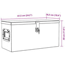 aluminiumskasse 61,5 x 26,5 x 30 cm sølvfarvet