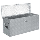 aluminiumskasse 76,5 x 26,5 x 33 cm sølvfarvet