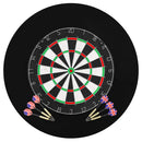 professionel dartskive i sisal med 6 dartpile og ramme