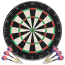 professionel dartskive i sisal med 6 dartpile og ramme