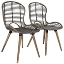 spisebordsstole 2 stk. naturligt rattan brun