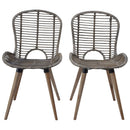 spisebordsstole 2 stk. naturligt rattan brun