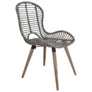 spisebordsstole 4 stk. naturlig rattan brun