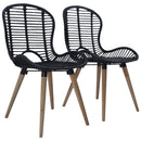 spisebordsstole 2 stk. naturlig rattan sort