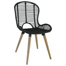 spisebordsstole 2 stk. naturlig rattan sort