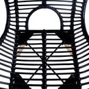 spisebordsstole 2 stk. naturlig rattan sort