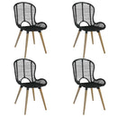 spisebordsstole 4 stk. naturligt rattan sort