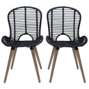 spisebordsstole 4 stk. naturligt rattan sort