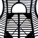 spisebordsstole 4 stk. naturligt rattan sort