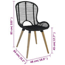 spisebordsstole 4 stk. naturligt rattan sort
