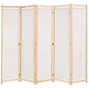 5-panels rumdeler 200 x 170 x 4 cm stof cremefarvet
