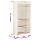 tøjgarderobe i 3 niveauer 79x40x170 cm