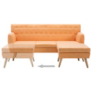 L-formet sofa 171,5x138x81,5 cm stofbetræk orange