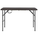 foldbart havebord 120 x 60 x 74 cm HDPE rattanlook brun