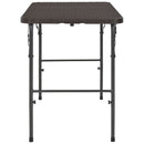 foldbart havebord 120 x 60 x 74 cm HDPE rattanlook brun